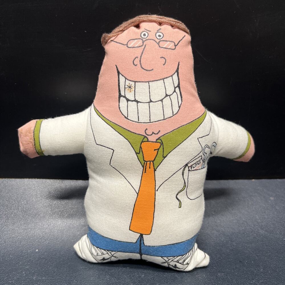 Vintage Pocket Professional Talking Plush 1994 Pocket Dentist Tested Works.